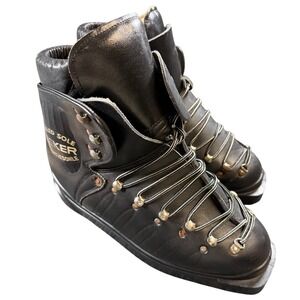 Vintage Rieker Ski Boots Black Leather New Old Stock Germany